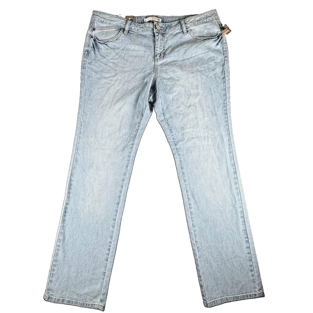 Route 66 Jeans Juniors 15/16 Light Wash Blue Straight Leg Stretch Denim 5-Pocket